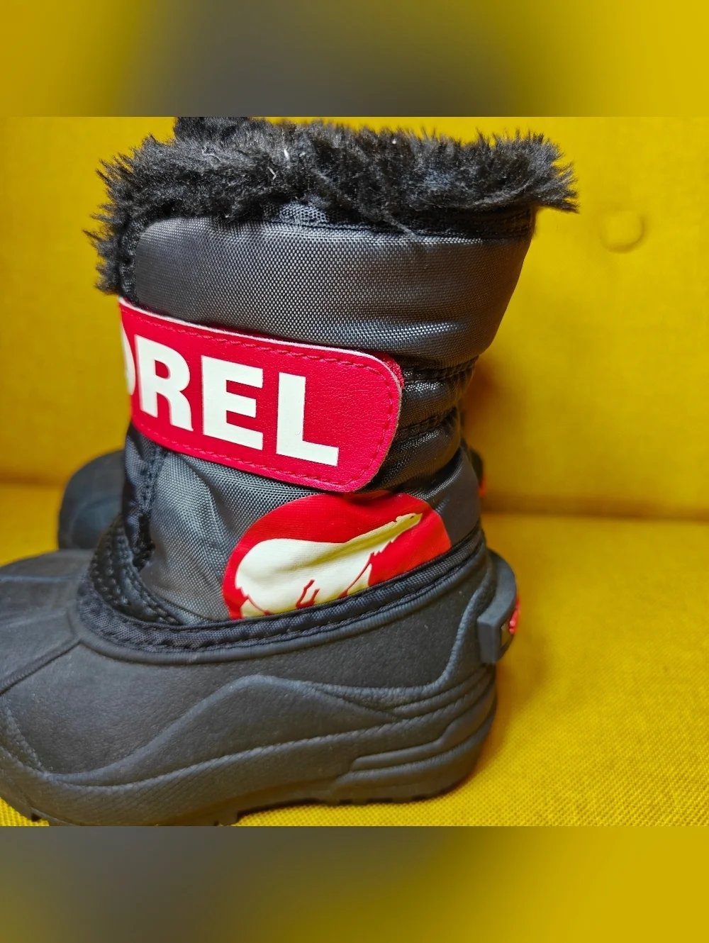 Sorel Toddler Black Red Waterproof Rubber Isolated Pink Black Waterproof Winter